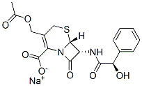 CAS 登录号：51372-87-3， [6R-[6alpha,7beta(R*)]]-3-(乙酰氧基甲基)-7-(羟基苯基乙酰氨基)-8-氧代-5-硫杂-1-氮杂双环[4.2.0]辛-2-烯-2-羧酸钠
