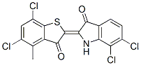 CAS 登录号:52000-83-6, (2E)-6,7-二氯-2-(5,7-二氯-4-甲基-3-氧代-1-苯并噻吩-2-亚基)-1H-吲哚-3-酮