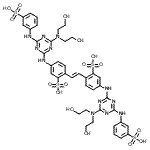 CAS 登录号：52232-33-4， 2,2'-[(E)-1,2-乙烯二基]二[5-({4-[二(2-羟基乙基)氨基]-6-[(3-磺基苯基)氨基]-1,3,5-三嗪-2-基}氨基)苯磺酸]