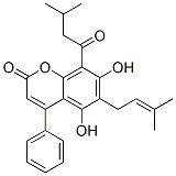 CAS 登录号:5224-54-4, 5,7-二羟基-6-(3-甲基-2-丁烯基)-8-(3-甲基丁酰)-4-苯基-2H-1-苯并吡喃-2-酮
