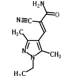 CAS 登录号:522622-03-3, (2E)-2-氰基-3-(1-乙基-3,5-二甲基-1H-吡唑-4-基)丙烯酰胺