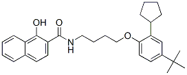 CAS 登录号：52762-70-6， N-[4-[2-环戊基-4-(1,1-二甲基乙基)苯氧基]丁基]-1-羟基萘-2-甲酰胺