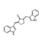 CAS 登录号：53013-59-5， (2E,5E)-2,5-二(1H-吲哚-3-基亚甲基)环戊酮