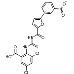 CAS 登录号：530134-41-9， 3,5-二氯-2-({[5-(3-硝基苯基)-2-糠酰]硫代氨基甲酰}氨基)苯甲酸