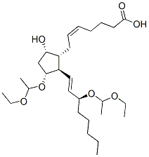 CAS 登录号:53053-56-8, (5Z,13E,15S)-11alpha,15-二(1-乙氧基乙氧基)-9alpha-羟基前列腺-5,13-二烯-1-酸