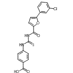 CAS 登录号：533922-31-5， 4-({[5-(3-氯苯基)-2-糠酰]硫代氨基甲酰}氨基)苯甲酸