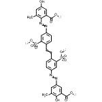 CAS 登录号：53523-90-3， 四锂5-{[4-(2-{4-[(2-羧基-4-羟基-6-甲基苯基)偶氮]-2-磺酸苯基}乙烯基)-3-磺酸苯基]偶氮}-2-羟基-3-甲基苯甲酸酯