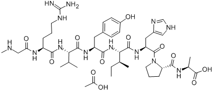 CAS#: 53935-10-7, Sar-Arg-Val-Tyr-Ile-His-Pro-Ala Acetate Salt