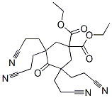 CAS 登录号:5408-02-6, 3,3,5,5-四(2-氰基乙基)-4-氧代-环己烷-1,1-二羧酸二乙酯