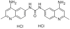 CAS 登录号:5424-37-3, 1,3-二(4-氨基-2-甲基-6-喹啉基)脲二盐酸盐