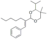 CAS 登录号:5436-88-4, 5,5-二甲基-2-(1-苯基庚-1-烯-2-基)-4-丙-2-基-1,3-二恶烷