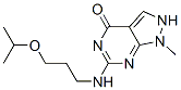 CAS 登录号：5444-66-6， 9-甲基-3-(3-丙-2-基氧基丙基氨基)-2,4,8,9-四氮杂双环[4.3.0]壬-1,3,6-三烯-5-酮