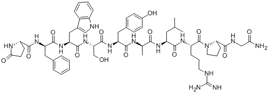 CAS#: 54784-44-0, Pglu-D-Phe-Trp-Ser-Tyr-D-Ala-Leu-Arg-Pro-Gly-NH2