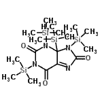 CAS 登录号:55530-45-5, 1,3,4,9-四(三甲基硅烷基)-4,9-二氢-1H-嘌呤-2,6,8(3H)-三酮