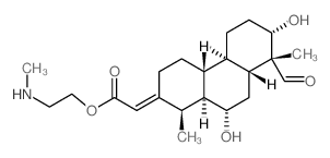 CAS 登录号：55729-25-4， [(1R,2E,4abeta,8R,8abeta,10aalpha)-十四氢-8-甲酰基-7alpha,10alpha-二羟基-1,4balpha,8-三甲基菲-2-亚基]乙酸 2-(甲基氨基)乙基酯