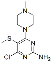 CAS 登录号:55921-66-9, 4-氯-6-(4-甲基哌嗪并)-5-(甲硫基)嘧啶-2-胺