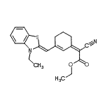 CAS 登录号：55952-69-7， 乙基(2Z)-氰基{3-[(Z)-(3-乙基-1,3-苯并噻唑-2(3H)-亚基)甲基]-2-环己烯-1-亚基}乙酸酯