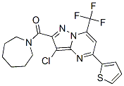 CAS 登录号：5678-77-3， 氮杂环庚-1-基-[7-氯-4-噻吩-2-基-2-(三氟甲基)-1,5,9-三氮杂双环[4.3.0]壬-2,4,6,8-四烯-8-基]甲酮