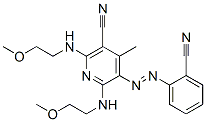 CAS 登录号：56842-61-6， 5-[(2-氰基苯基)偶氮]-2,6-二[(2-甲氧基乙基)氨基]-4-甲基烟腈