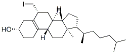 CAS 登录号：56897-09-7， (3S,6R,8S,9S,13R,14S,17R)-6-(碘甲基)-13-甲基-17-[(2R)-6-甲基庚烷-2-基]-1,2,3,4,6,7,8,9,11,12,14,15,16,17-十四氢环戊烯并[a]菲-3-醇