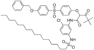 CAS 登录号：56912-29-9， N-[2-氯-5-[(十六烷基磺酰基)氨基]苯基]-4,4-二甲基-3-氧代-2-[4-[[4-(苯基甲氧基)苯基]磺酰基]苯氧基]戊酰胺