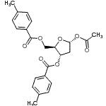 CAS 登录号:57236-72-3, 1-O-乙酰基-2-脱氧-3,5-二-O-(4-甲基苯甲酰)-alpha-D-赤式-呋喃戊糖
