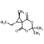 CAS 登录号：575456-74-5， (1R,2R)-1-乙基-2,6,6-三甲基-5,7-二氧杂螺[2.5]辛烷-4,8-二酮