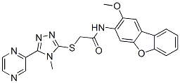 CAS 登录号：575469-83-9， N-(2-甲氧基-3-二苯并呋喃基)-2-[(4-甲基-5-吡嗪基-4H-1,2,4-三唑-3-基)硫代]-乙酰胺