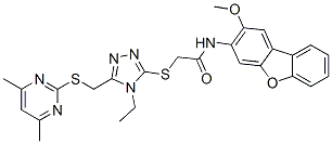 CAS#: 577998-44-8, 2-[[5-[[(4,6-Dimethyl-Pyrimidin-2-Yl)Thio]Methyl]-4-Ethyl-4H-1,2,4-Triazol-3-Yl]Thio]-N-(2-Methoxy-3-Dibenzofuranyl)-Acetamide