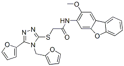CAS 登录号：578000-28-9， 2-[[5-(呋喃-2-基)-4-(呋喃-2-基甲基)-4H-1,2,4-三唑-3-基]硫代]-N-(2-甲氧基-3-二苯并呋喃基)-乙酰胺