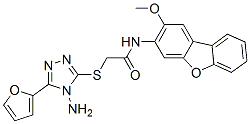 CAS 登录号：578747-30-5， 2-[[4-氨基-5-(呋喃-2-基)-4H-1,2,4-三唑-3-基]硫代]-N-(2-甲氧基-3-二苯并呋喃基)-乙酰胺