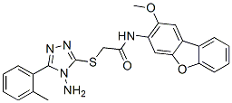 CAS 登录号：578762-73-9， 2-[[4-氨基-5-(2-甲基苯基)-4H-1,2,4-三唑-3-基]硫代]-N-(2-甲氧基-3-二苯并呋喃基)-乙酰胺