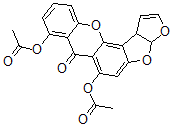CAS 登录号：58086-34-3， (3aR,12cS)-3a,12c-二氢-6,8-二羟基-7H-呋喃并[3',2':4,5]呋喃并[2,3-c]氧杂蒽-7-酮二乙酸酯