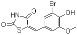 CAS 登录号：58215-62-6， (5E)-5-(3-溴-4-羟基-5-甲氧基苄亚基)-1,3-噻唑烷-2,4-二酮