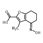 CAS 登录号：586983-55-3， (4E)-4-(羟基亚胺)-3-甲基-4,5,6,7-四氢-1-苯并呋喃-2-羧酸