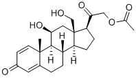 CAS 登录号：58761-40-3， 11-beta-1,4-孕甾二烯-18,21-二醇-3,20-二酮 21-乙酸酯