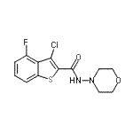 CAS 登录号：588675-30-3， 3-氯-4-氟-N-(4-吗啉基)-1-苯并噻吩-2-甲酰胺