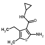 CAS 登录号：590355-64-9， 2-氨基-N-环丙基-4-乙基-5-甲基-3-噻吩甲酰胺
