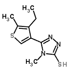 CAS 登录号：590376-88-8， 5-(4-乙基-5-甲基-3-噻吩基)-4-甲基-4H-1,2,4-三唑-3-硫醇