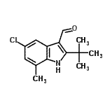 CAS 登录号：590391-53-0， 5-氯-7-甲基-2-(2-甲基-2-丙基)-1H-吲哚-3-甲醛