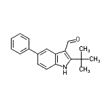 CAS 登录号：590392-05-5， 2-(2-甲基-2-丙基)-5-苯基-1H-吲哚-3-甲醛