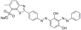 CAS 登录号：5915-59-3， 2-[4-[[2,4-二羟基-3-(苯基偶氮)苯基]偶氮]苯基]-6-甲基苯并噻唑-7-磺酸钠