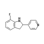 CAS 登录号：592466-00-7， 7-氟-2-(4-吡啶基)吲哚啉