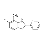 CAS 登录号：593233-49-9， 6-氯-7-甲基-2-(2-吡啶基)吲哚啉