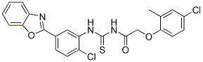 CAS 登录号：593238-43-8， N-[[[5-(2-苯并恶唑基)-2-氯苯基]氨基]硫代甲酰]-2-(4-氯-2-甲基苯氧基)-乙酰胺