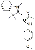 CAS 登录号：59737-02-9， 2-[2-[(4-甲氧基苯基)氨基]乙烯基]-1,3,3-三甲基-3H-吲哚鎓乙酸盐