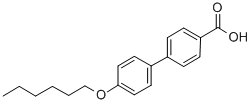 CAS 登录号：59748-16-2， 4-(己氧基)联苯-4'-羧酸