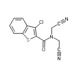 CAS 登录号:600122-12-1, 3-氯-N,N-二(氰基甲基)-1-苯并噻吩-2-甲酰胺