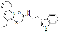 CAS 登录号：602266-87-5， 2-[(3-乙基-2-喹啉基)硫代]-N-[2-(1H-吲哚-3-基)乙基]-乙酰胺