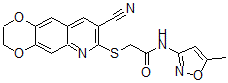 CAS 登录号：603077-88-9， 2-[(8-氰基-2,3-二氢-1,4-二恶英并[2,3-g]喹啉-7-基)硫代]-N-(5-甲基-3-异恶唑基)-乙酰胺